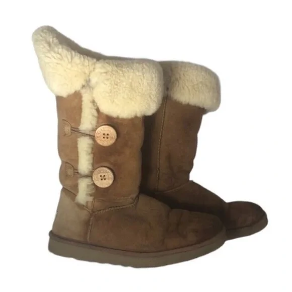 UGG Bailey Boot Women's Size 8 Chestnut Triplet II Sherpa Lined Tall Shoe 1873 - Picture 12 of 12